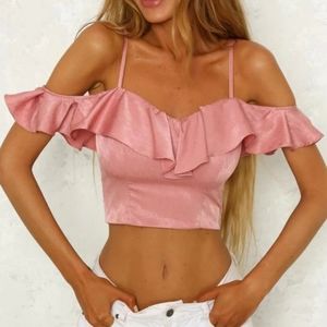 Hello Molly  Be Friends Rose Gold Crop Top size M